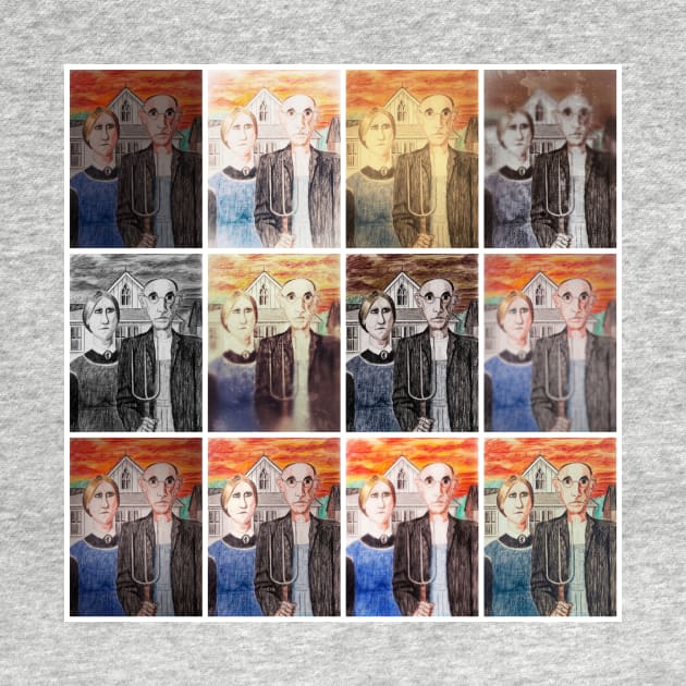 American Gothic Farmers Group Pop Art by Matt Starr Fine Art